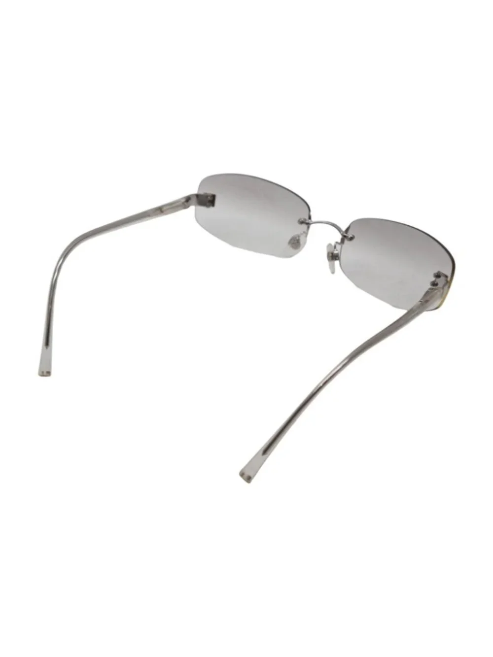 Chanel CC Logo Rimless Sunglasses Clear Acetate Eyewear